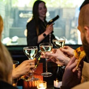 Shop the Ultimate Sunday Experience: Bottomless Brunch and Shooting Range Adventure for Two at Point Blank