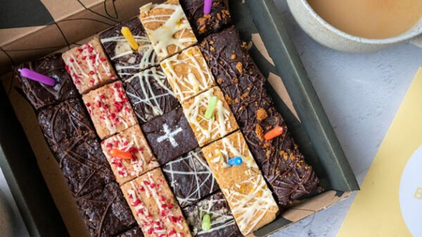 Shop Gourmet Birthday Brownie Gift Box with Complimentary Positive Bakes