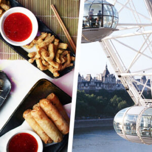 Shop Exclusive London Eye Experience: Unlimited Asian Tapas, Sushi, and Bottomless Drinks at Inamo for Two