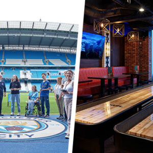 Shop the Exclusive Manchester City Etihad Stadium Tour Package for Two, Including Shuffleboard, Gourmet Pizza, and Refreshments at BOX